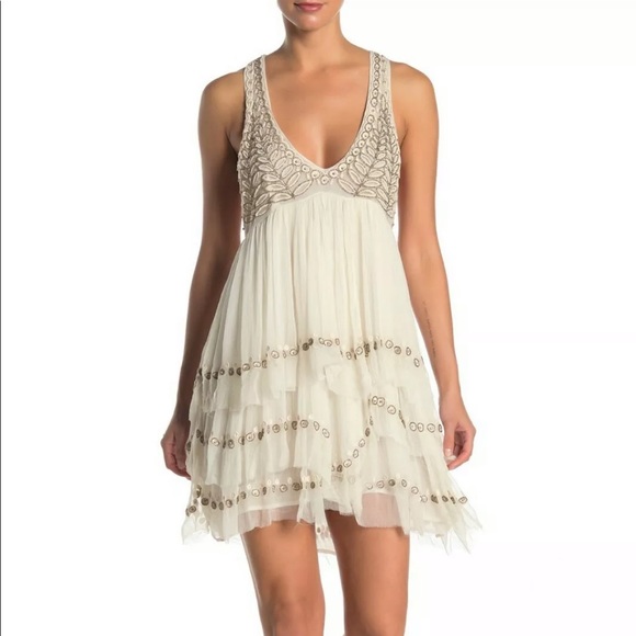 Free People Dresses & Skirts - Free people twilight embroidered dress with jewels